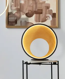 Vnútorné dekoratívne svietidlá Searchlight Stolová lampa Curio LED, vzhľad dreva