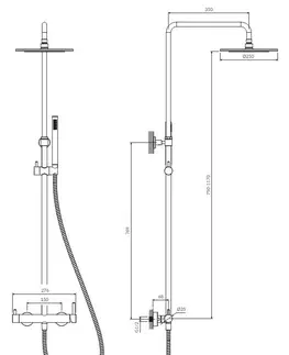 Sprchy a sprchové panely OMNIRES - Y sprchový stĺp, grafit Y1244MGR