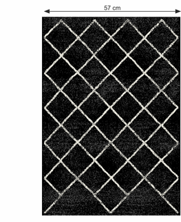 Koberce a koberčeky KONDELA Mates Typ 1 koberec 57x90 cm čierna / vzor
