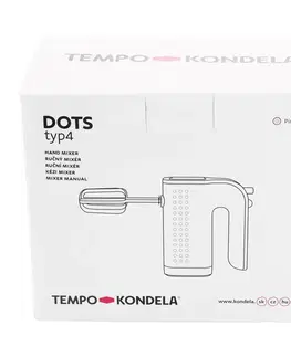 Mixéry a šľahače TEMPO-KONDELA DOTS TYP 4, ručný mixér, ružová, plast/kov