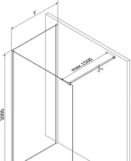 Sprchové dvere MEXEN/S - Kyoto Sprchová zástena WALK-IN 90 x 85 cm, transparent, chróm 800-090-212-01-00-085