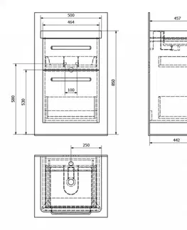 Kúpeľňa SAPHO - THEIA umývadlová skrinka 46,4x70x44,2cm, 2xzásuvka, biela TH050-3030