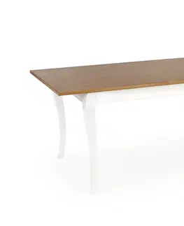 Jedálenské stoly HALMAR Windsor rustikálny rozkladací jedálenský stôl dub tmavý / biela