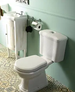 Kúpeľňa KERASAN - RETRO WC kombi, spodný odpad, biela-chrom WCSET01-RETRO-SO