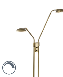 Stojace lampy Moderná stojaca lampa bronzová s lampou na čítanie vrátane LED - Eva