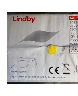 Svietidlá Lindby Lindby - LED Nástenné svietidlo SALKA 2xLED/2W/230V 