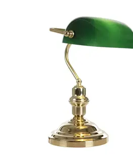 Lampy Globo 2491 - Stolná lampa 1xE27/60W zelená - zlatá