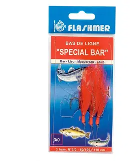 rybolov Systém s pierkami Special Bar na lov v mori č. 3/0 3 ks červené