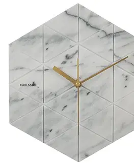 Hodiny Nástenné hodiny KA5591WH, Karlsson, Marble Hexagon, 29cm