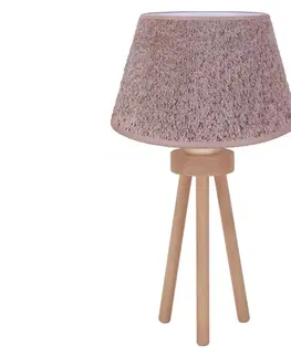 Lampy   - Stolná lampa BOUCLE 1xE27/15W/230V hnedá/drevo 