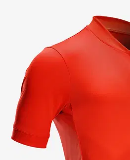 dresy Pánsky dres RC 100 na cestnú cyklistiku s krátkym rukávom oranžový