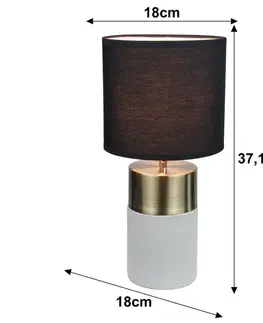 Stolné lampy KONDELA Qenny Typ 20 stolná lampa čierna / svetlosivá