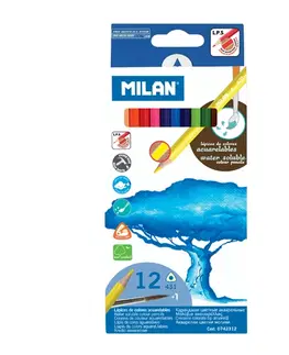 Hračky MILAN - Pastelky akvarelové 12ks so štetcom