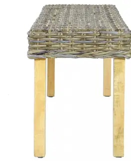Lavice a stoličky Lavice kubu ratan / mangovník Dekorhome Čierna