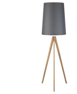 Lampy  Stojacia lampa WALZ 1xE27/25W/230V šedá/drevo 
