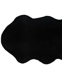 Koberce a koberčeky Umelá kožušina, čierna, 60x90, RABIT TYP 1