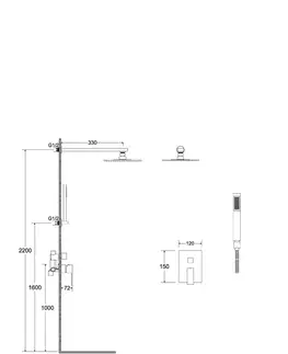Kúpeľňové batérie HOPA HOPA - Podomietkový sprchový set MODERN/VARIUM I - Čierna matná BABPMVICZ