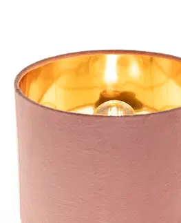 Stolove lampy Moderne tafellamp roze met goud - Rosalina