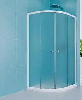 Sprchovacie kúty MEREO - Sprchový kút, Kora Lite, štvrťkruh, 90 cm, R550, biely ALU, sklo Grape CK35121Z