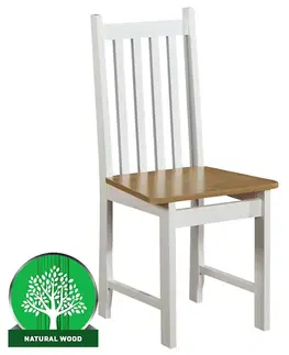 Drevené stoličky Stolička W122 biely/wotan