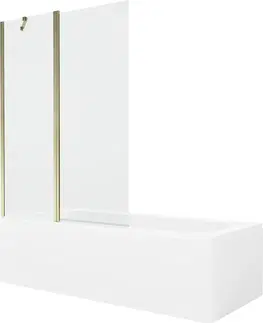 Sprchové dvere MEXEN/S - Vega obdĺžniková vaňa 180 x 80 cm s panelom + vaňová zástena 120 cm, transparent, zlatá 550118080X9412115000