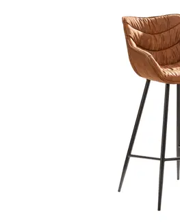 Barové stoličky LuxD Dizajnová barová stolička Kiara antik hnedá