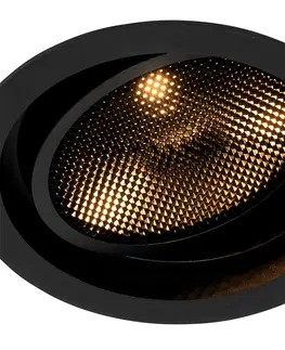 Zapustene svietidla Moderné zapustené bodové čierne nastaviteľné - Coop 111 Honey