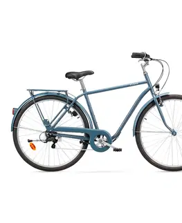 bicykle Mestský bicykel Elops 120 so zvýšeným rámom modrý