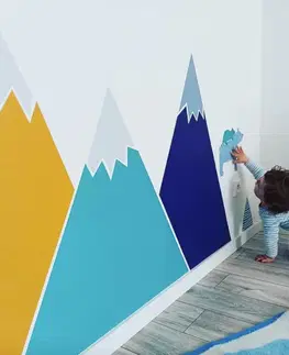 Nálepky na stenu Nálepka hôr a kopcov v chlapčenských farbách