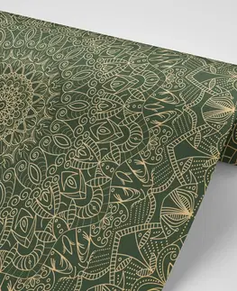Tapety Feng Shui Tapeta detailná ozdobná Mandala v zelenej farbe