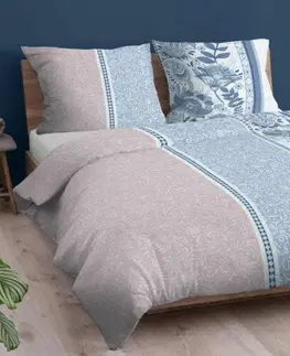 Posteľná bielizeň Súprava 1+1 posteľnej bavlnenej obliečky, Ornament Blankytný