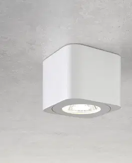 Stropné svietidlá Fabas Luce Hranaté LED Downlight Palmi v bielej