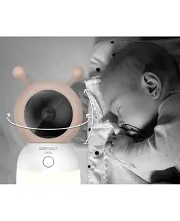 Bezpečnosť detí Concept KD0010 detská video pestúnka s LED svetlom KIDO s prepojením do monitoru a mobilná aplikácia