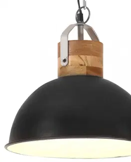 Osvetlenie Závesná lampa 32 cm kov / mangovník Dekorhome Sivá