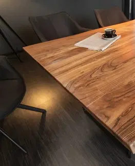 Jedálenské stoly Jedálenský stôl ATHAMÁS divoká akácia Dekorhome 160x90x77cm