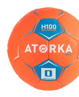 hádzan Detská lopta na hádzanú H100 soft T0 oranžovo-modrá