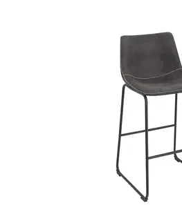 Barové stoličky LuxD Dizajnová barová stolička Alba / vintage sivá