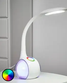 Stolové lampy Globo Flexibilná stolová LED lampa Paula, biela