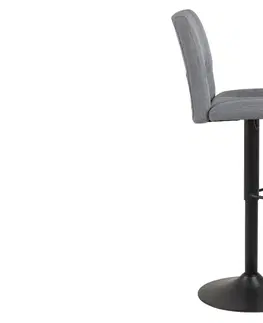 Barové stoličky Dkton Dizajnová barová stolička Almonzo, svetlosivá / čierna