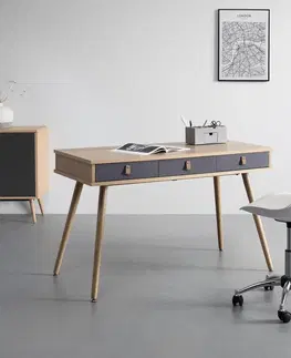 Stoly a stolíky Písací stôl Lena Prírodné Farby/sivá