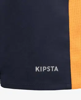 nohavice Detské futbalové šortky modro-oranžové