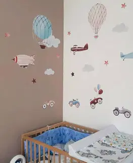 Nálepky na stenu Samolepiace tapety na stenu - Retro autá a balóny