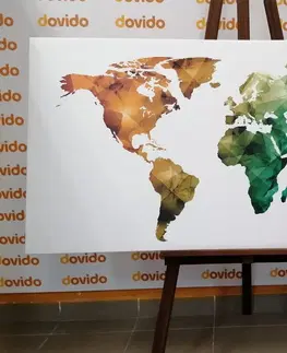 Obrazy mapy Obraz farebná polygonálna mapa sveta