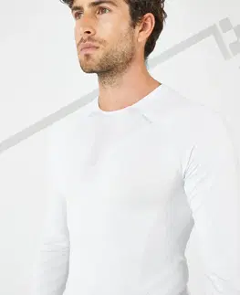 mikiny Pánske zimné bežecké tričko Kiprun Skincare s dlhým rukávom biele