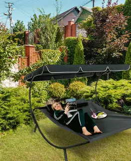 Záhradné lehátka Záhradná posteľ, sivá, pre dve osoby, MULTINA