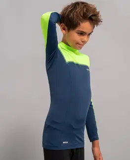 surf Chlapčenské tričko do vody s ochranou proti UV s dlhým rukávom modro-zelené