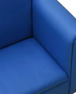 Pohovky a kreslá Detská sedačka s podnožkou umelá koža Dekorhome Krémová