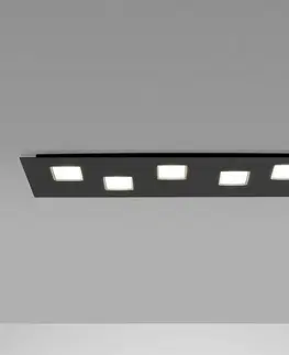 Stropné svietidlá Fabbian Fabbian Quarter čierne stropné LED svetlo 5-pl.