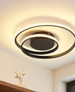 Stropné svietidlá Lindby Lindby stropné LED Emisua CCT stmievateľné čierne