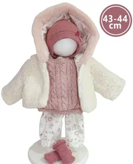 Hračky bábiky LLORENS - M843-34 oblečenie pre bábiku bábätko NEW BORN veľkosti 43-44 cm